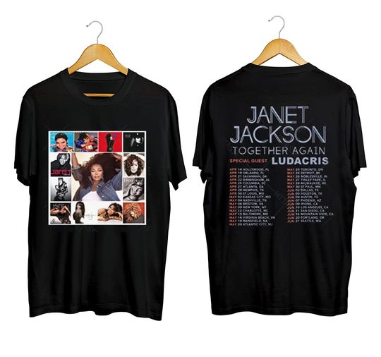 Discover Janet Jackson Together Again Tour 2023 T-Shirt, Janet Jackson Fan Gifts