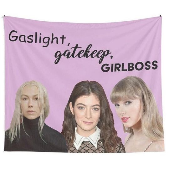 Discover Funny Gaslight Gatekeep Girlboss Tapestry