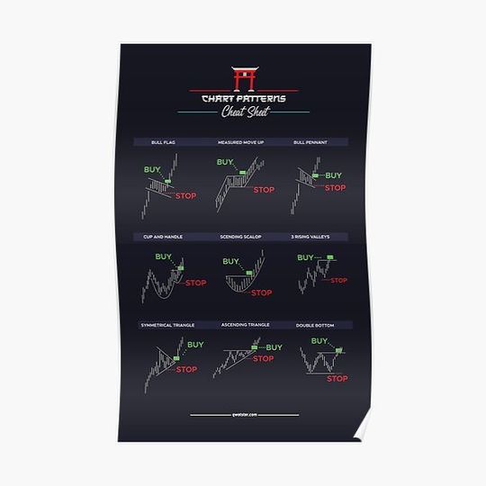 Discover Chart Patterns Cheat Sheet - Trading Premium Matte Vertical Poster
