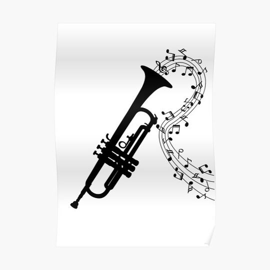 Discover Trumpet And music nout Premium Matte Vertical Poster