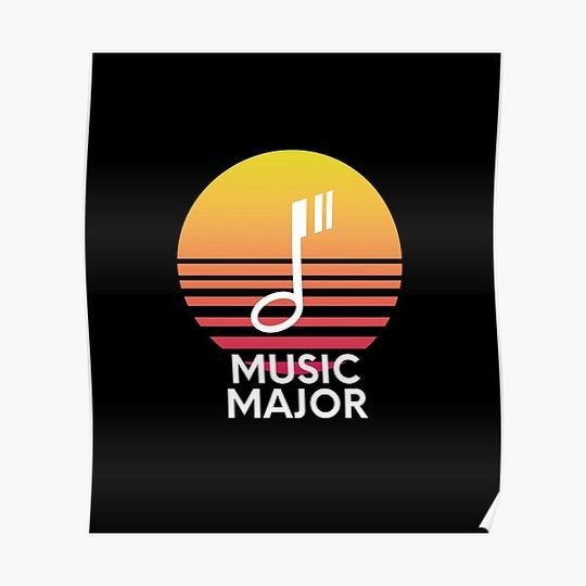 Discover Music Major Colorful Sunset College Student Graphic Premium Matte Vertical Poster