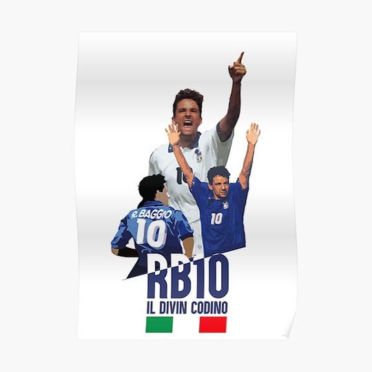 Discover Roberto Baggio 10 Premium Matte Vertical Poster