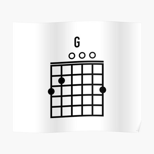Discover Guitar G Chord Premium Matte Vertical Poster