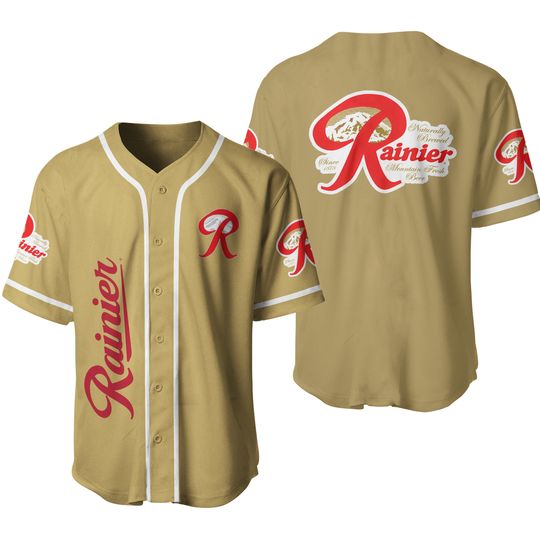 Discover Light Brown Rainier Beer - Jersey baseball -