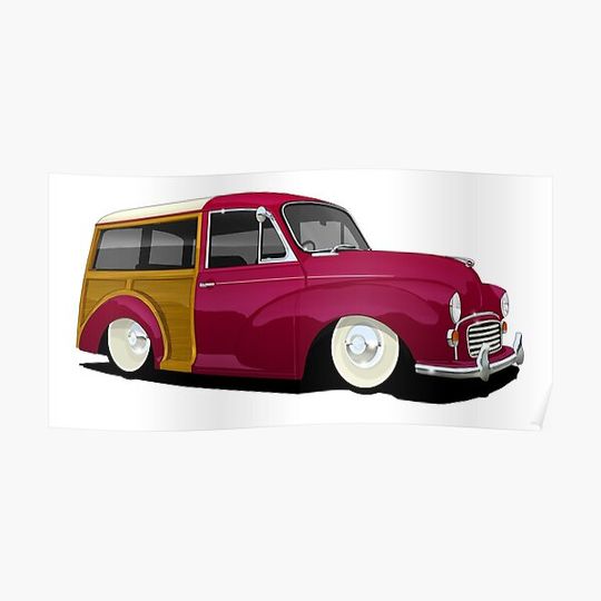 Discover Morris Minor Traveller Premium Matte Vertical Poster