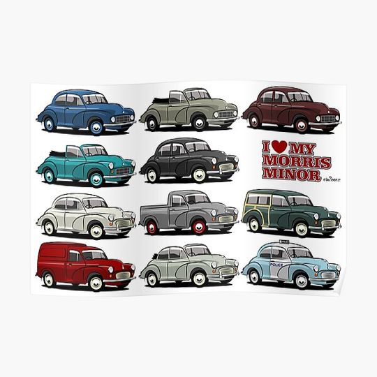Discover Morris Minor evolution Premium Matte Vertical Poster