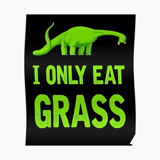 Discover Dinosaurs vegan and vegetarian premium matt vertical poster