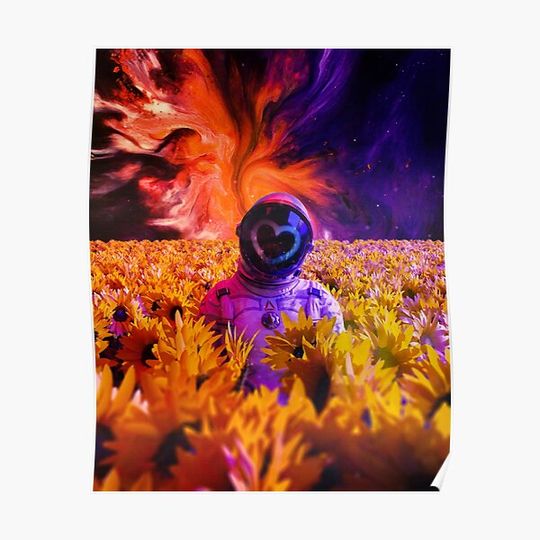 Discover astronaut in love Premium Matte Vertical Poster