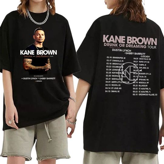 Discover Kane Brown Music Tour 2023 Shirt, Drink Or Dreaming Tour 2023 Shirt, Kane Brown 2023 Concert T-Shirt