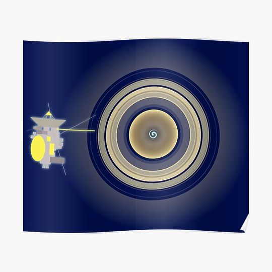 Discover Cassini, meet Saturn Premium Matte Vertical Poster