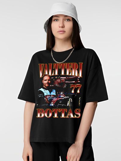 Discover Valtteri Bottas Shirt Driver Racing Championship Formula Racing Tshirt Finland Vintage
