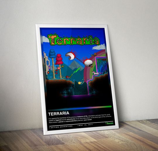 Discover Terraria Poster, Video Game Poster