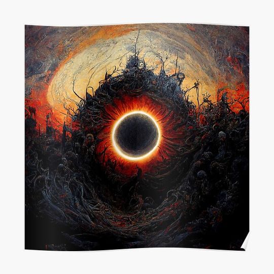 Discover Apocalyptic Blackhole - Solar Eclipse Premium Matte Vertical Poster