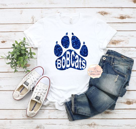 Discover Bobcats School Mascot Paw T-shirt, Mascot Shirt, Bobcats Spirit Shirt