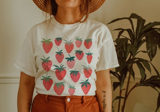 Discover Strawberry Shirt Strawberry Cottagecore T Shirt
