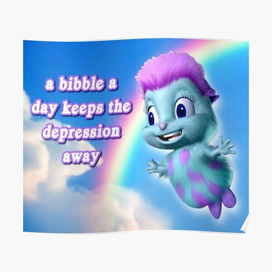 Discover a bibble a days keeps the depression away Premium Matte Vertical Poster
