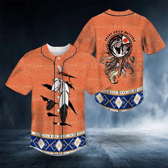 Discover Every Child Matters Feathers Orange Baseball Jersey