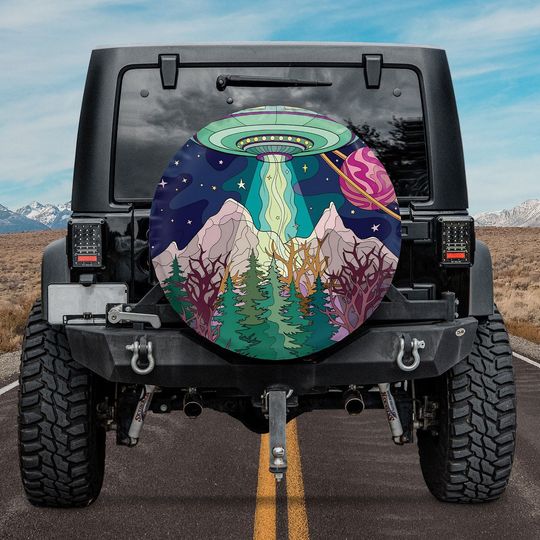 Discover Colorful UFO Space Tire Cover