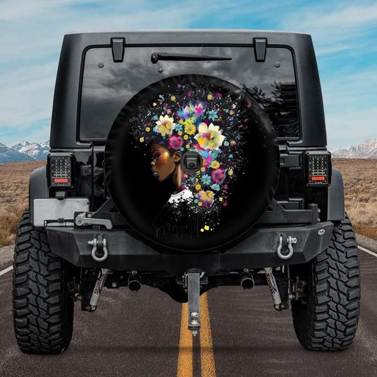 Discover Gorgeous Black Woman Spare Tire Cover, Girly Tire Cover