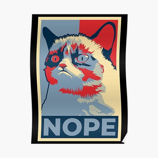 Discover Nope Cat Meme Premium Matte Vertical Poster