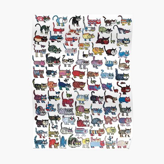 Discover One Hundred Cats and a Mouse Premium Matte Vertical Poster