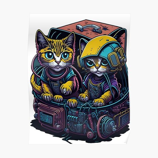 Discover space kitties Premium Matte Vertical Poster