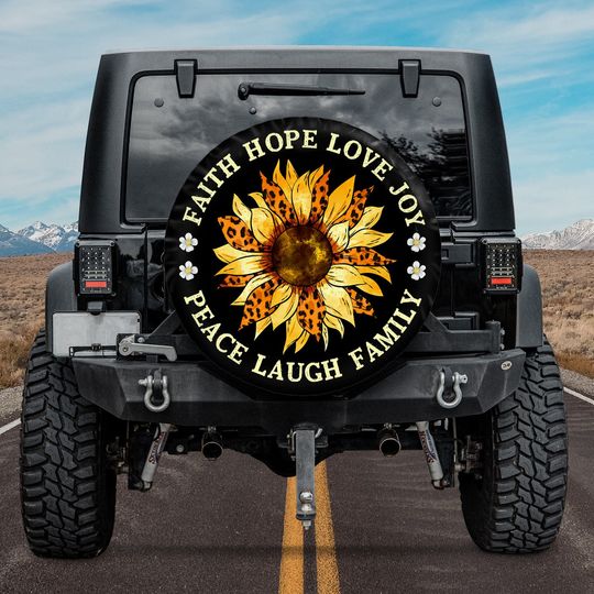 Discover Sunflower Spare Tire Cover With Or Without Camera Hole