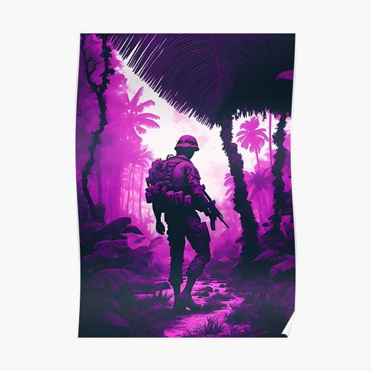 Discover Neon Soldier Premium Matte Vertical Poster
