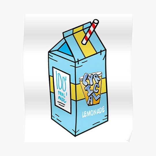 Discover Blue Color Lyrical Lemonade Awesome Arts 100% Real Music Milk Bottle Premium Matte Vertical Poster
