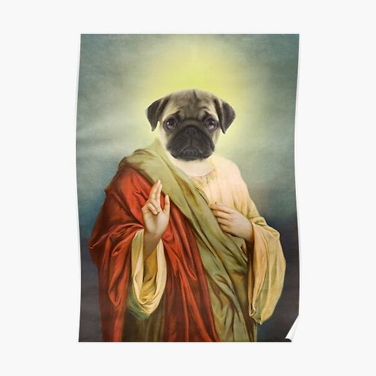 Discover Holy Jesus Pug Premium Matte Vertical Poster