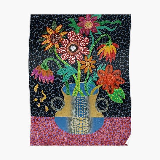 Discover Beautiful Flower Kusama Premium Matte Vertical Poster