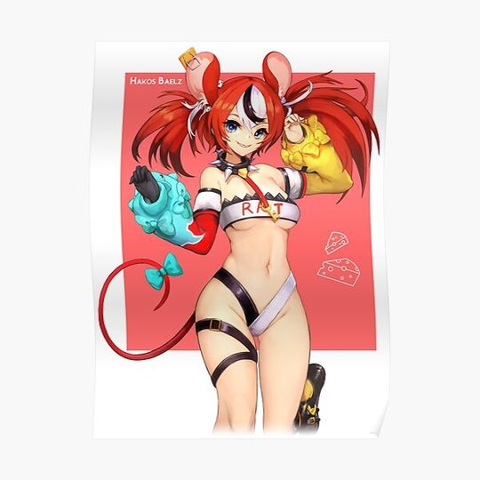 Discover Hakos Baelz In UnderWear, Hololive Premium Matte Vertical Poster