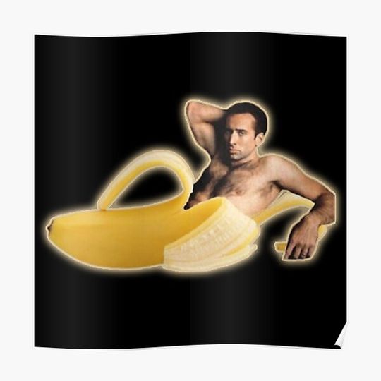 Discover Nicolas Banana Cage - Nicholas Cage - Nick Cage - Nic Cage Premium Matte Vertical Poster