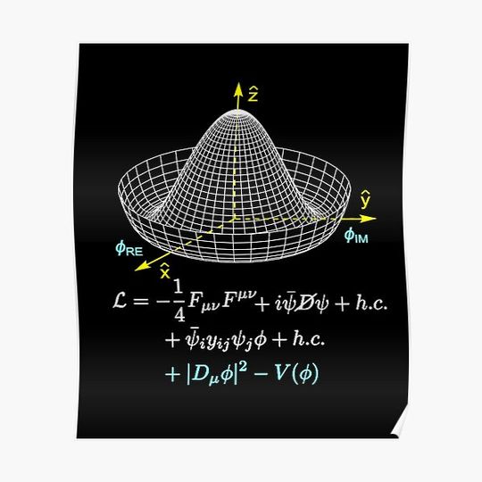 Discover Theoretical Physics Equations - Standard Model Higgs Boson Lagrangian Particle Physics Premium Matte Vertical Poster