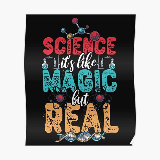 Discover Science physics chemistry design Premium Matte Vertical Poster