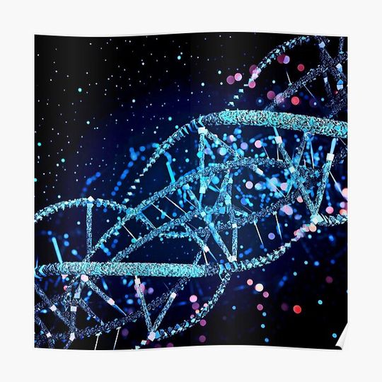 Discover double helix strand of DNA Premium Matte Vertical Poster