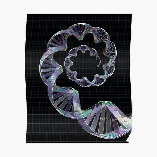 Discover Blue Spiral Helix Premium Matte Vertical Poster