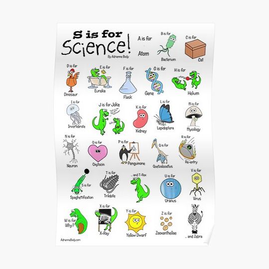 Discover Science ABC Poster - from the book S is For Science Premium Matte Vertical Poster
