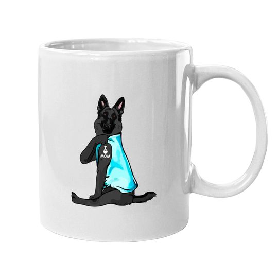 Discover German Shepherd I Love Mom Tattoo Mugs German Shepherd Lover - German Shepherd - Mugs
