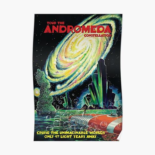 Discover Andromeda Poster - Vintage Space Travel Premium Matte Vertical Poster