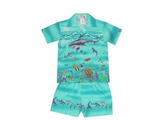 Discover Little Boy's Hawaiian Cabana Set Made In Hawaii | Hawaiian toddler baby boy shirt 100% Cotton