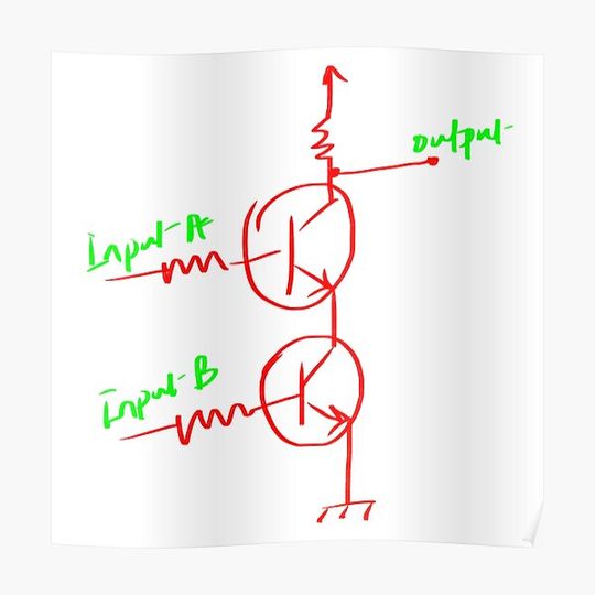 Discover Transistor NAND gate electronic circuit Premium Matte Vertical Poster