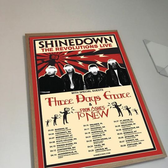 Discover Shine-down 2023 the Revolutions Live Tour Poster