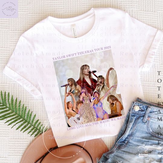 Discover Eras concert shirt 2023, Unisex short sleeve, White Bella Canvas 3001