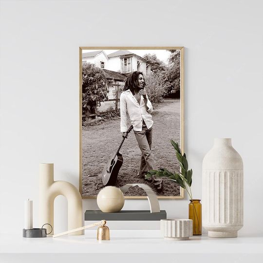 Discover Bob Marley Guitar Poster
