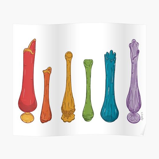 Discover Rainbow Glass Swung Vases Premium Matte Vertical Poster