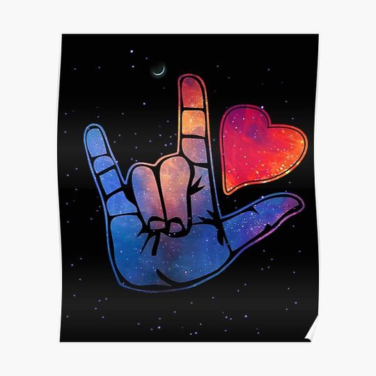 Discover I love you in sign language Premium Matte Vertical Poster