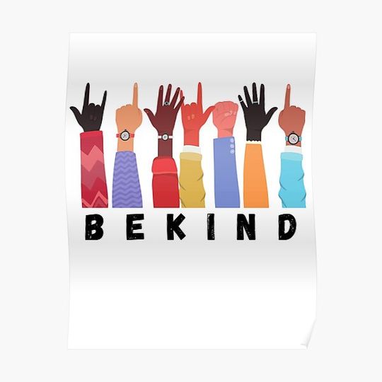 Discover Be kind sign language Premium Matte Vertical Poster