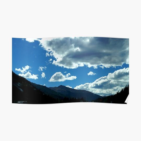 Discover Blue skies and Mountains Premium Matte Vertical Poster