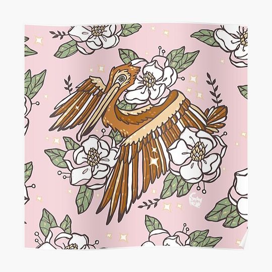 Discover Magnolia Pelican Premium Matte Vertical Poster